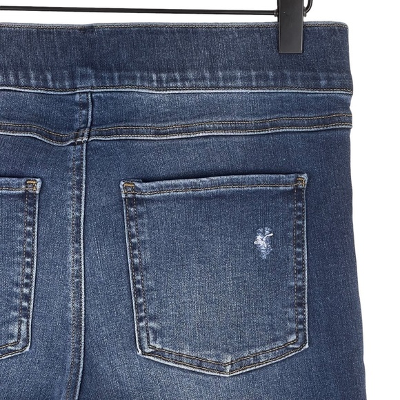 Spanx Jean Ish Leggings Medium High Rise Raw Hem Pull On Pant Ankle Shaping - Picture 7 of 10